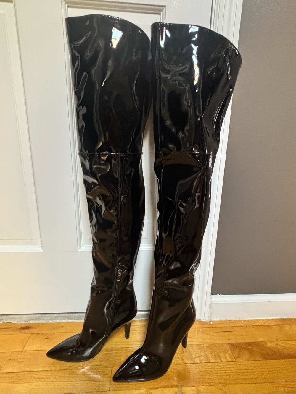 Black Patent Over-The-Knee Boots